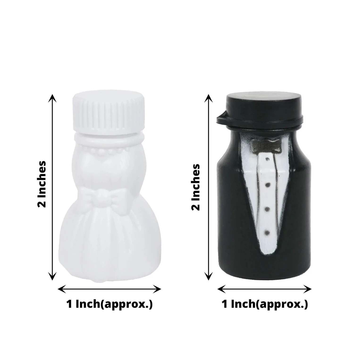 24 Bride And Groom Bubble Bottles Wedding Favors - Black And White 4 24 Bride And Groom Bubble Bottles Wedding Favors - Black And White - Image 2