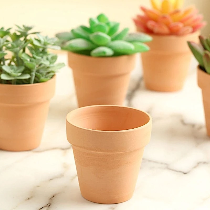 24 Mini Round 2.5" Ceramic Flower Plant Pots Succulent Planters - Terracotta 9 24 Mini Round 2.5" Ceramic Flower Plant Pots Succulent Planters - Terracotta - Image 7