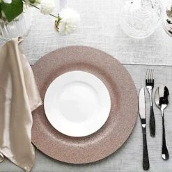 24 Pcs 13" Round Glitter Charger Plates -Optimal Home Decoration 24 pcs 13 round glitter charger plates 28992796655679