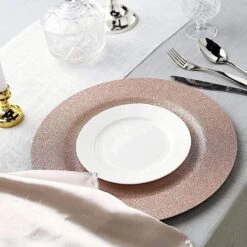 24 Pcs 13" Round Glitter Charger Plates -Optimal Home Decoration 24 pcs 13 round glitter charger plates 28992796688447