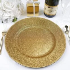 24 Pcs 13" Round Glitter Charger Plates -Optimal Home Decoration 24 pcs 13 round glitter charger plates 28993053524031