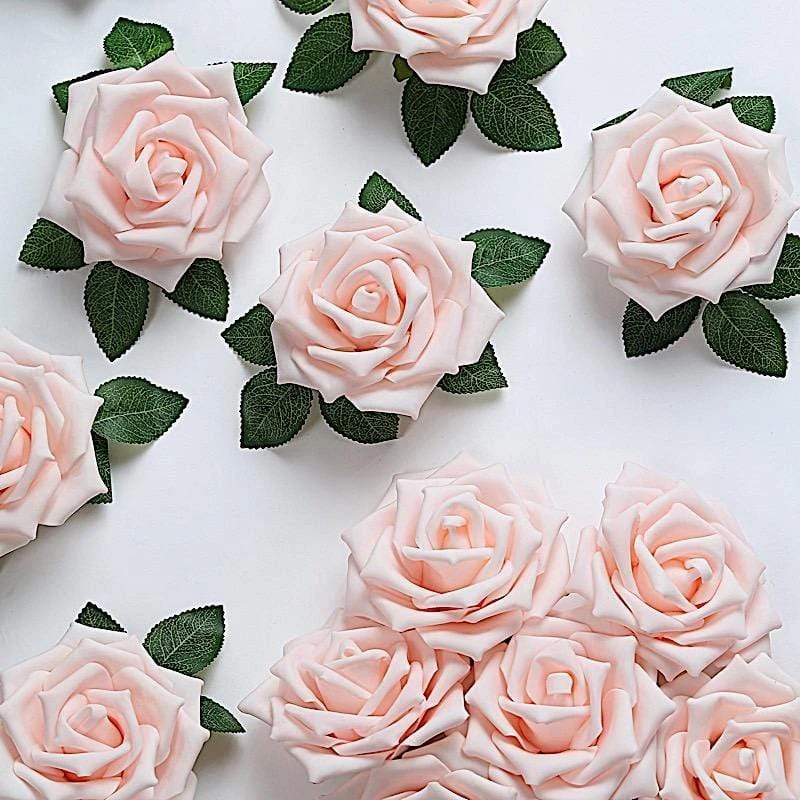 24 Pcs 5" Foam Rose Flowers Stems 3 24 Pcs 5" Foam Rose Flowers Stems