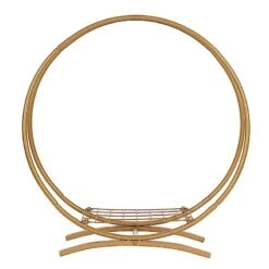 24" Round Double Frame Metal Floral Hoop Table Centerpiece - Gold