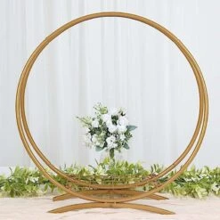 24" Round Double Frame Metal Floral Hoop Table Centerpiece - Gold 19 24" Round Double Frame Metal Floral Hoop Table Centerpiece - Gold -Optimal Home Decoration 24 round double frame metal floral hoop table centerpiece gold wod hopmet8 24 gold 30703350906943