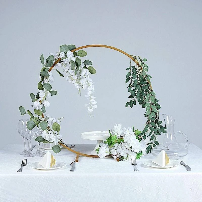 24" Round Metal Floral Hoop Standing Wreath Centerpiece Ring 10 24" Round Metal Floral Hoop Standing Wreath Centerpiece Ring - Image 8