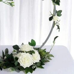 24" Round Metal Floral Hoop Standing Wreath Centerpiece Ring 32 24" Round Metal Floral Hoop Standing Wreath Centerpiece Ring -Optimal Home Decoration 24 round metal floral hoop standing wreath centerpiece ring 28968482209855