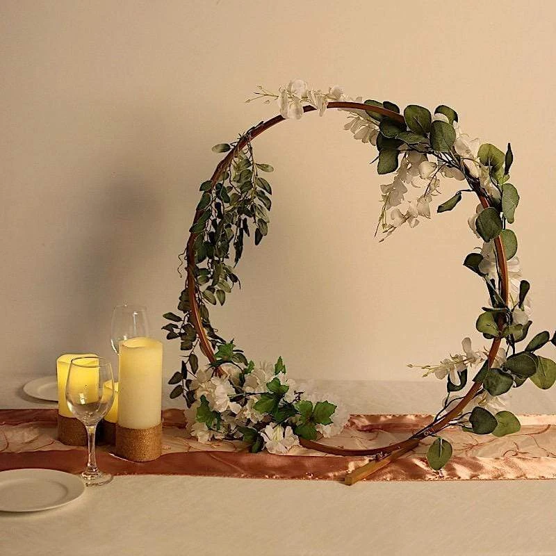 24" Round Metal Floral Hoop Standing Wreath Centerpiece Ring 11 24" Round Metal Floral Hoop Standing Wreath Centerpiece Ring - Image 9