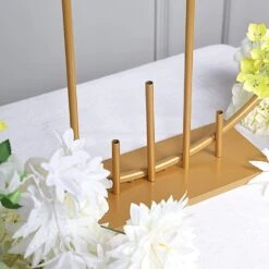 24" Round Metal Floral Hoop With Pillars Standing Wreath Table Centerpiece - Gold 17 24" Round Metal Floral Hoop With Pillars Standing Wreath Table Centerpiece - Gold -Optimal Home Decoration 24 round metal floral hoop with pillars standing wreath table centerpiece gold wod hopmet9 24 gold 30486781296703