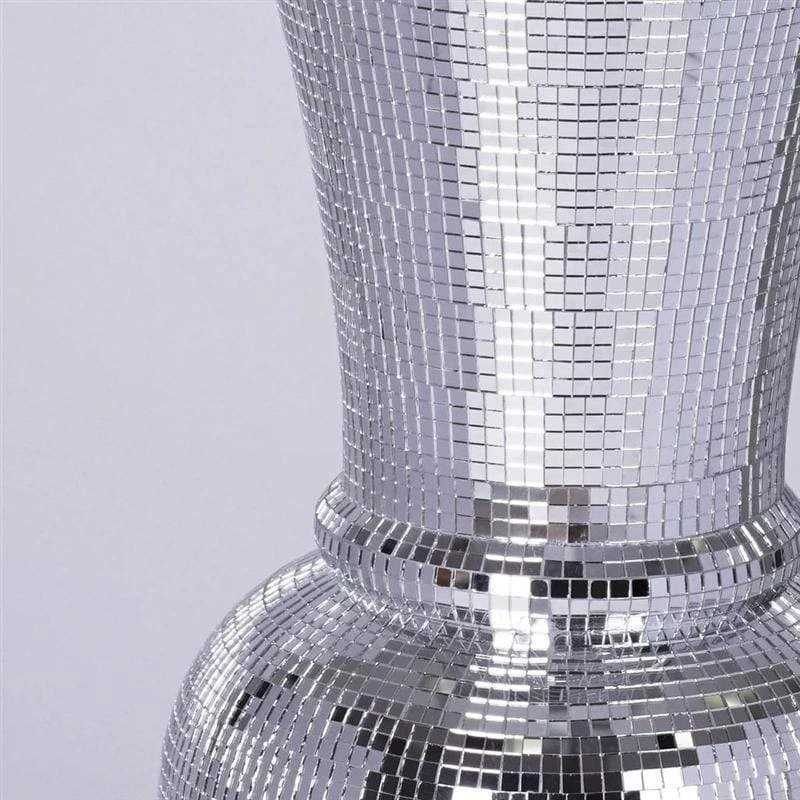 24" Tall Mirror Mosaic Wedding Vase - Silver 5 24" Tall Mirror Mosaic Wedding Vase - Silver - Image 3