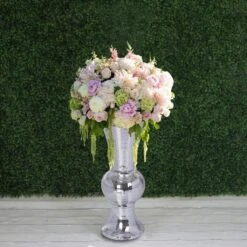 24" Tall Mirror Mosaic Wedding Vase - Silver 11 24" Tall Mirror Mosaic Wedding Vase - Silver -Optimal Home Decoration 24 tall mirror mosaic wedding vase silver prop mir06 4862507253823