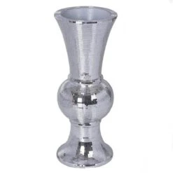 24" Tall Mirror Mosaic Wedding Vase - Silver