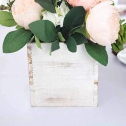24" X 6" Natural Wood Rectangular Plant Holder Boxes Centerpieces -Optimal Home Decoration 24 x 6 natural wood rectangular plant holder boxes centerpieces 28968484667455