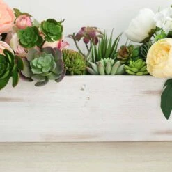 24" X 6" Natural Wood Rectangular Plant Holder Boxes Centerpieces -Optimal Home Decoration 24 x 6 natural wood rectangular plant holder boxes centerpieces 28968484700223
