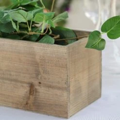 24" X 6" Natural Wood Rectangular Plant Holder Boxes Centerpieces -Optimal Home Decoration 24 x 6 natural wood rectangular plant holder boxes centerpieces 28968485027903