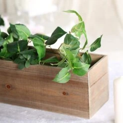 24" X 6" Natural Wood Rectangular Plant Holder Boxes Centerpieces -Optimal Home Decoration 24 x 6 natural wood rectangular plant holder boxes centerpieces 28980913700927