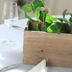 24" X 6" Natural Wood Rectangular Plant Holder Boxes Centerpieces -Optimal Home Decoration 24 x 6 natural wood rectangular plant holder boxes centerpieces 28980913963071