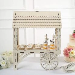 25" Mini Candy Cart Laser Cut Wooden Cupcake Dessert Stand - Natural 16 25" Mini Candy Cart Laser Cut Wooden Cupcake Dessert Stand - Natural -Optimal Home Decoration 25 mini candy cart laser cut wooden cupcake dessert stand natural cake wod013 nat 30787163684927