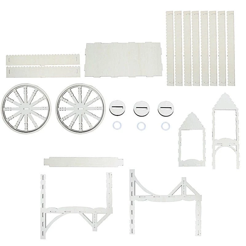 25" Mini Candy Cart Laser Cut Wooden Cupcake Dessert Stand - Natural 5 25" Mini Candy Cart Laser Cut Wooden Cupcake Dessert Stand - Natural - Image 3