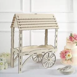 25" Mini Candy Cart Laser Cut Wooden Cupcake Dessert Stand - Natural 19 25" Mini Candy Cart Laser Cut Wooden Cupcake Dessert Stand - Natural -Optimal Home Decoration 25 mini candy cart laser cut wooden cupcake dessert stand natural cake wod013 nat 30787164471359
