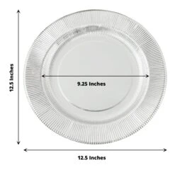 25 Round 13" Disposable Paper Charger Plates With Metallic Rim -Optimal Home Decoration 25 round 13 disposable paper charger plates with metallic rim dsp chrg r0011 silv 29538693251135