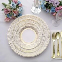 25 Round 13" Vintage Style Paper Serving Plates - Gold And White -Optimal Home Decoration 25 round 13 vintage style paper serving plates gold and white dsp chrg r0021 whtgd 30923078697023