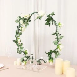 26" Round Acrylic Floral Hoop Standing Wreath Centerpiece Ring - Clear -Optimal Home Decoration 26 round acrylic floral hoop standing wreath centerpiece ring clear wod hopplst1 24 clr 29476062953535