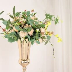 27" Tall Metal Trumpet Wedding Vases - Gold -Optimal Home Decoration 27 tall metal trumpet wedding vase gold chdlr 062 28 gold 29424088219711