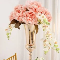 27" Tall Metal Trumpet Wedding Vases - Gold -Optimal Home Decoration 27 tall metal trumpet wedding vase gold chdlr 062 28 gold 29424088318015