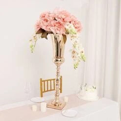 27" Tall Metal Trumpet Wedding Vases - Gold -Optimal Home Decoration 27 tall metal trumpet wedding vase gold chdlr 062 28 gold 29424088350783