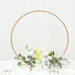 28" Round Metal Floral Hoop Standing Wreath Centerpiece Ring 22 28" Round Metal Floral Hoop Standing Wreath Centerpiece Ring -Optimal Home Decoration 28 round metal floral hoop standing wreath centerpiece ring 30489725075519