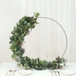 28" Round Metal Floral Hoop Standing Wreath Centerpiece Ring 36 28" Round Metal Floral Hoop Standing Wreath Centerpiece Ring -Optimal Home Decoration 28 round metal floral hoop standing wreath centerpiece ring 30489725534271