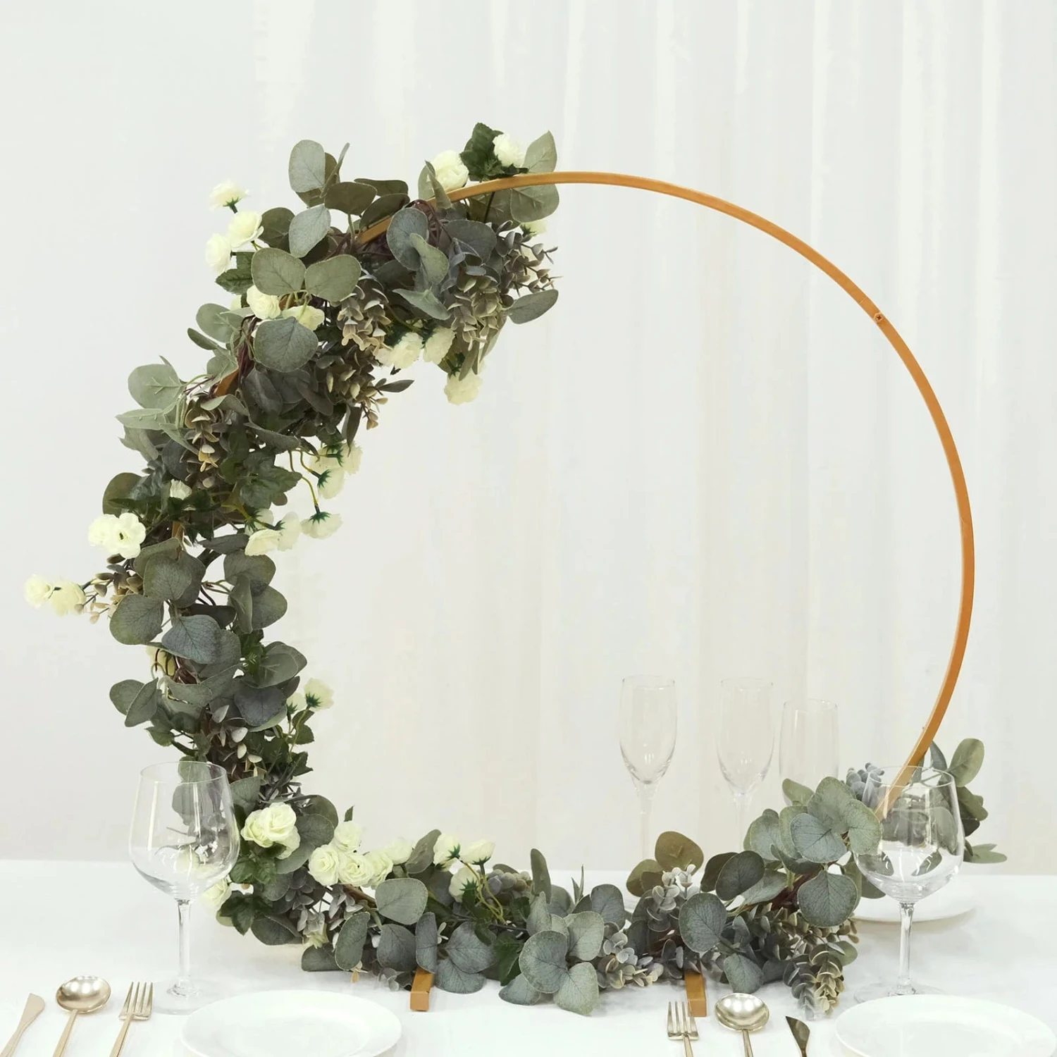 28" Round Metal Floral Hoop Standing Wreath Centerpiece Ring 11 28" Round Metal Floral Hoop Standing Wreath Centerpiece Ring - Image 9