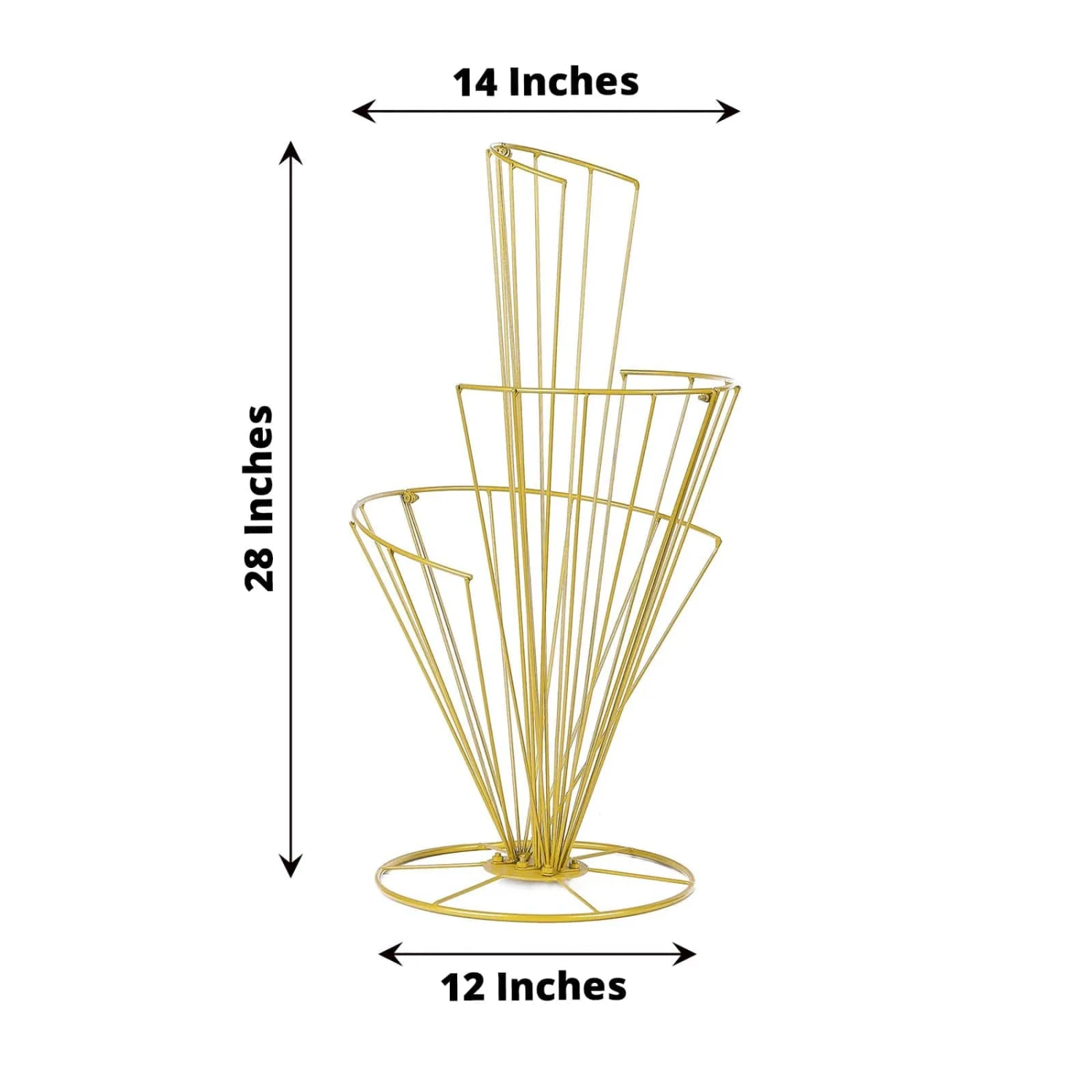 28" Spiral Metal Flower Display Stand Wedding Table Centerpiece - Gold 5 28" Spiral Metal Flower Display Stand Wedding Table Centerpiece - Gold - Image 3