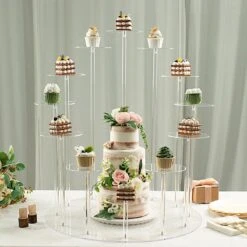 29" Tiered 12 Arm Round Acrylic Cupcake Holder Dessert Display Stand - Clear 16 29" Tiered 12 Arm Round Acrylic Cupcake Holder Dessert Display Stand - Clear -Optimal Home Decoration 29 tiered 12 arm round acrylic cupcake holder dessert display stand clear cake plst 003 12 clr 30764371869759