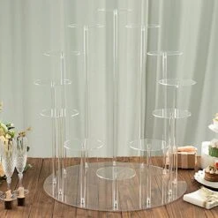 29" Tiered 12 Arm Round Acrylic Cupcake Holder Dessert Display Stand - Clear 14 29" Tiered 12 Arm Round Acrylic Cupcake Holder Dessert Display Stand - Clear -Optimal Home Decoration 29 tiered 12 arm round acrylic cupcake holder dessert display stand clear cake plst 003 12 clr 30764372131903