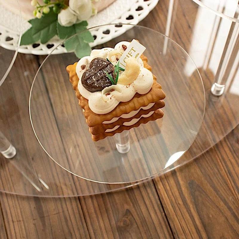 29" Tiered 12 Arm Round Acrylic Cupcake Holder Dessert Display Stand - Clear 6 29" Tiered 12 Arm Round Acrylic Cupcake Holder Dessert Display Stand - Clear - Image 4