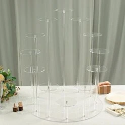 29" Tiered 12 Arm Round Acrylic Cupcake Holder Dessert Display Stand - Clear