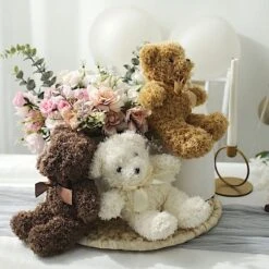 3 Cute 7" Stuffed Teddy Bears Plush Toys Gifts And Party Favors - Assorted -Optimal Home Decoration 3 cute 7 stuffed teddy bears plush toys gifts and party favors assorted deco bear01 set 30452534739007