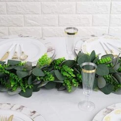 3 Ft Long Artificial Eucalyptus And Boxwood Foliage Garlands - Light Frosted Green 25 3 Ft Long Artificial Eucalyptus And Boxwood Foliage Garlands - Light Frosted Green -Optimal Home Decoration 3 ft long artificial eucalyptus and boxwood foliage garlands light frosted green arti glnd grn002 28450997764159