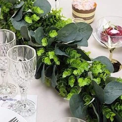 3 Ft Long Artificial Eucalyptus And Boxwood Foliage Garlands - Light Frosted Green 20 3 Ft Long Artificial Eucalyptus And Boxwood Foliage Garlands - Light Frosted Green -Optimal Home Decoration 3 ft long artificial eucalyptus and boxwood foliage garlands light frosted green arti glnd grn002 28593693851711