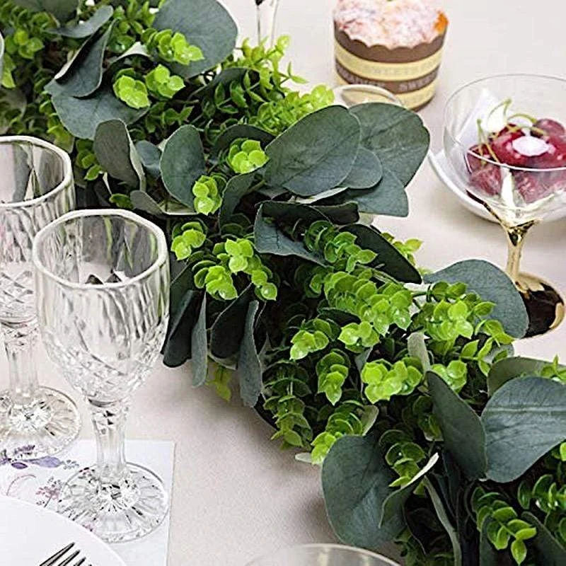 3 Ft Long Artificial Eucalyptus And Boxwood Foliage Garlands - Light Frosted Green 8 3 Ft Long Artificial Eucalyptus And Boxwood Foliage Garlands - Light Frosted Green - Image 7