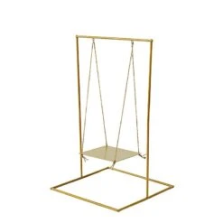 Optimal Home Decoration 6 3 Ft Swing Metal Cake Stand Hanging Dessert Display Centerpiece - Gold