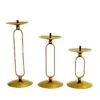 3 Geometric Oval Metal Pillar Candle Holders - Gold 1 3 Geometric Oval Metal Pillar Candle Holders - Gold -Optimal Home Decoration 3 geometric oval metal pillar candle holders gold iron cand pl001 set gold 29445448204351