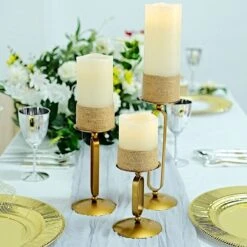 3 Geometric Oval Metal Pillar Candle Holders - Gold 18 3 Geometric Oval Metal Pillar Candle Holders - Gold -Optimal Home Decoration 3 geometric oval metal pillar candle holders gold iron cand pl001 set gold 29445448400959