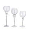 3 Glass Globe Candle Holders Wedding Vases Centerpieces - Clear
