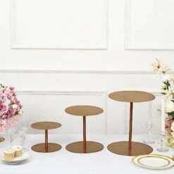 3 Round Metal Cupcake Stands Dessert Pedestals - Gold 21 3 Round Metal Cupcake Stands Dessert Pedestals - Gold -Optimal Home Decoration 3 heavy duty metal round pedestal cake stands gold chdlr cake16 set gold 30902637625407
