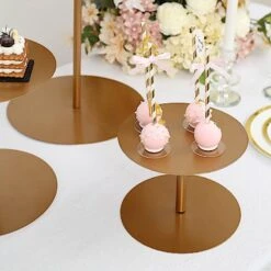 3 Round Metal Cupcake Stands Dessert Pedestals - Gold 26 3 Round Metal Cupcake Stands Dessert Pedestals - Gold -Optimal Home Decoration 3 heavy duty metal round pedestal cake stands gold chdlr cake16 set gold 30902637822015