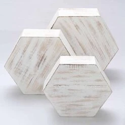 3 Hexagon Wooden Cake Stand Cupcake Dessert Holder - Whitewashed 22 3 Hexagon Wooden Cake Stand Cupcake Dessert Holder - Whitewashed -Optimal Home Decoration 3 hexagon wooden cake stand cupcake dessert holder whitewashed cake wod009 set wht 30768852795455