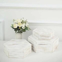 3 Hexagon Wooden Cake Stand Cupcake Dessert Holder - Whitewashed 19 3 Hexagon Wooden Cake Stand Cupcake Dessert Holder - Whitewashed -Optimal Home Decoration 3 hexagon wooden cake stand cupcake dessert holder whitewashed cake wod009 set wht 30768852959295