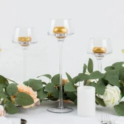 3 Long Stem Crystal Glass Candle Holders Vases Centerpieces - Clear 19 3 Long Stem Crystal Glass Candle Holders Vases Centerpieces - Clear -Optimal Home Decoration 3 long stem glass pedestal table vases candle holders clear vase a73 set clr 30738792415295